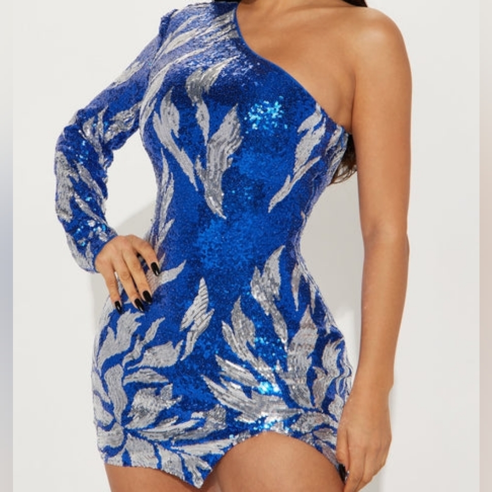 One-Shoulder Sequin Dress (S)